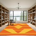 thumbnail image 2 of ODIKA 6'x9' Machine Washable Non-Slip Area Rug, Geometric Orange High Traffic Rug, Orange, 1058546, 2 of 7