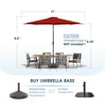 thumbnail image 6 of wikiwiki 11 FT Patio Umbrellas Outdoor Table Market Umbrella with Push Button Tilt/Crank,8 Sturdy Ribs,Fade Resistant Waterproof POLYESTER DTY Canopy for Garden,Lawn, Deck, Backyard & Pool,Bright Red, 6 of 6