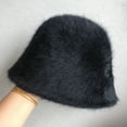 thumbnail image 1 of LinYooLi Rabbit Hairy Hat Female Autumn And Winter Versic Plush Fisherman Hat Version Of The Face, Small Bucket Hat, Warm Basin Hood, 1 of 9