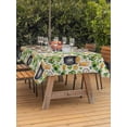 thumbnail image 2 of Outdoor Tablecloth with Umbrella Hole and Zipper, St. Patrick's Day Rectangle Table Cloth 60x102 Inch Waterproof Tablecloth, Lucky Shamrocks Retro Harp Beer Horseshoes Picnic Table Cover for Patio, 2 of 7