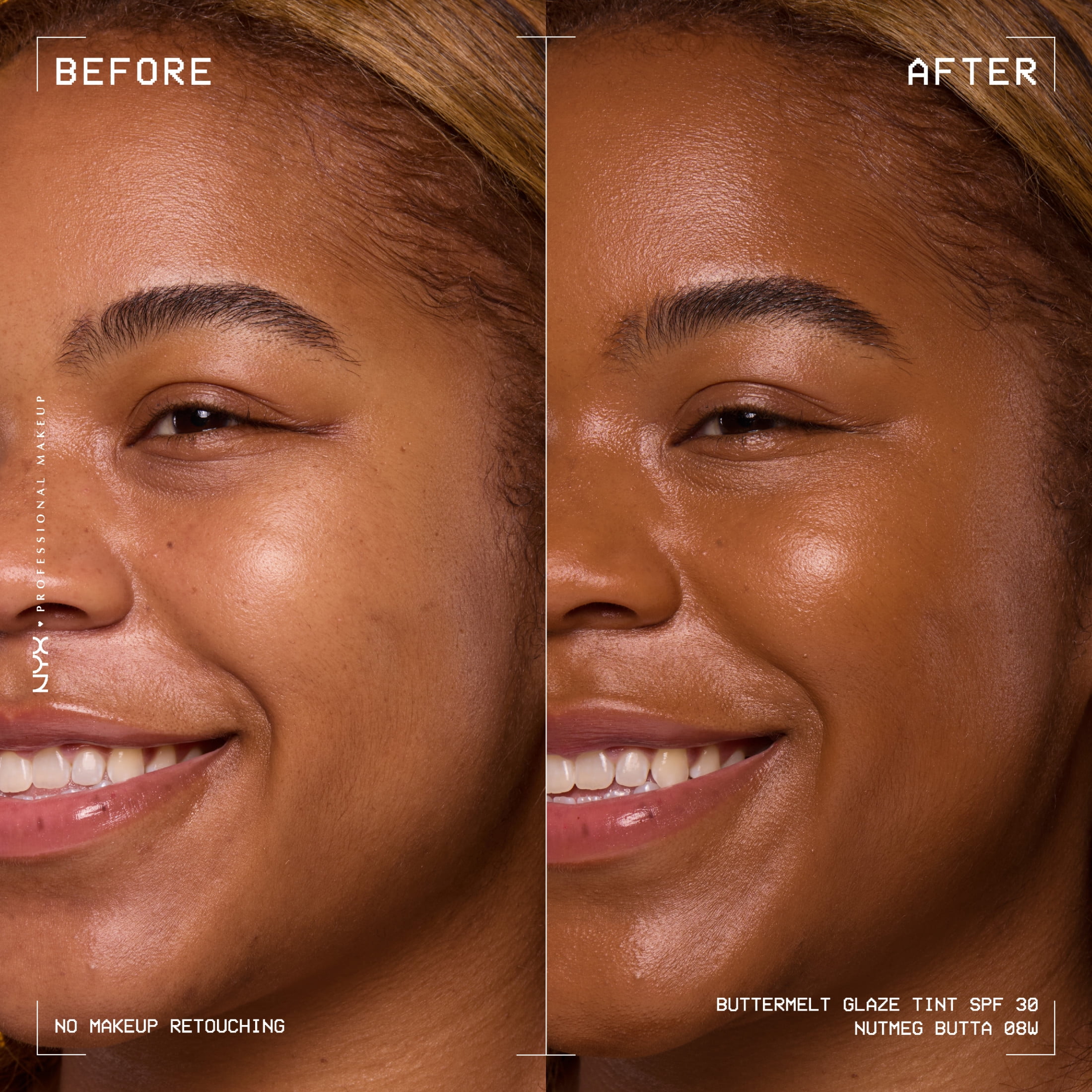 NYX Professional Makeup Buttermelt Glaze Tinted Moisturizer, SPF 30, Nutmeg Butta, All Skin Types, 1.01 fl oz