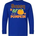 thumbnail image 3 of Inktastic Thanksgiving Sassy Lil Pumpkin with Fall Leaves Long Sleeve Youth T-Shirt, 3 of 5