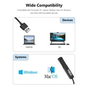 MillSO USB PC Microphone Plug & Play Omnidirectional External USB Computer Lavalier Microphone for Computer, Recording, Gaming, Meeting, 4.9ft