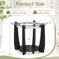 thumbnail image 5 of Modern 2-Tier Glass Round Coffee Table with Storage Shelf, 32" Center Table with Rolling Wheels for Small Spaces,Black, 5 of 9