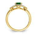 thumbnail image 2 of Real 14kt Yellow Gold Diamond and Emerald Ring Size: 7; for Adults and Teens; for Women and Men, 2 of 3