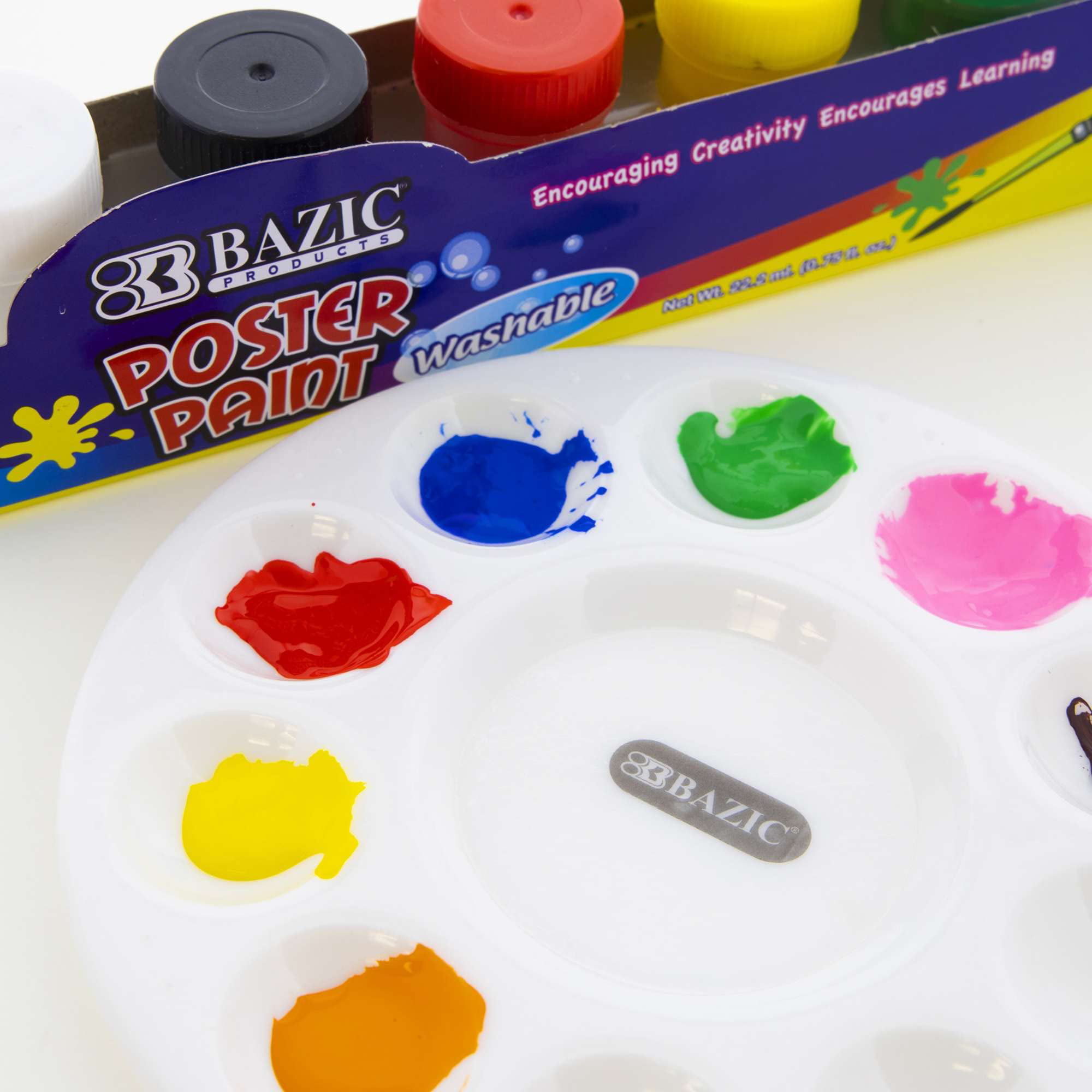 Happon 10 Pcs Paint Tray Palettes, 10-Well Round Plastic Pallets