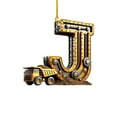 Christmas Gift Personalized Construction Vehicle Letters 2D Flat