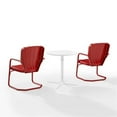 thumbnail image 5 of Ridgeland 3Pc Outdoor Metal Bistro Set Bright Red Gloss/White Satin - Bistro Table & 2 Chairs, 5 of 8