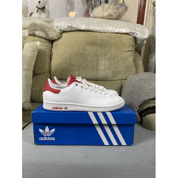 Ad-id-as Originals Stan Smith White Red Trainers Shoes BNIB Size 7.5uk Mens ID1979