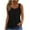 Black, variant on Women Casual Summer Tank Tops Loose Fit V Neck Pleated Solid Color Sleeveless Tshirts Vacation Trendy Stretch Comfy Soft Shirts