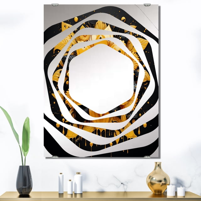 Designart "Tranquility in Boho Mandala Flower I" Boho Mandala Oversized Wall Mirror - Bohemian Geometric Living Room Wall Mirror - Multiple Color Options