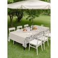 thumbnail image 3 of Outdoor Tablecloth with Umbrella Hole and Zipper, Blue Flower Rectangle Table Cloth 54x80 Inch Waterproof Tablecloth, Spring Farmhouse Country Floral Plant Beige Picnic Table Cover for Patio Camping, 3 of 7
