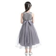 thumbnail image 2 of iiniim Girls Glitter Sequined Lace Tea Length Wedding Bridesmaid Party Flower Dress 2-12 Gray 10, 2 of 7