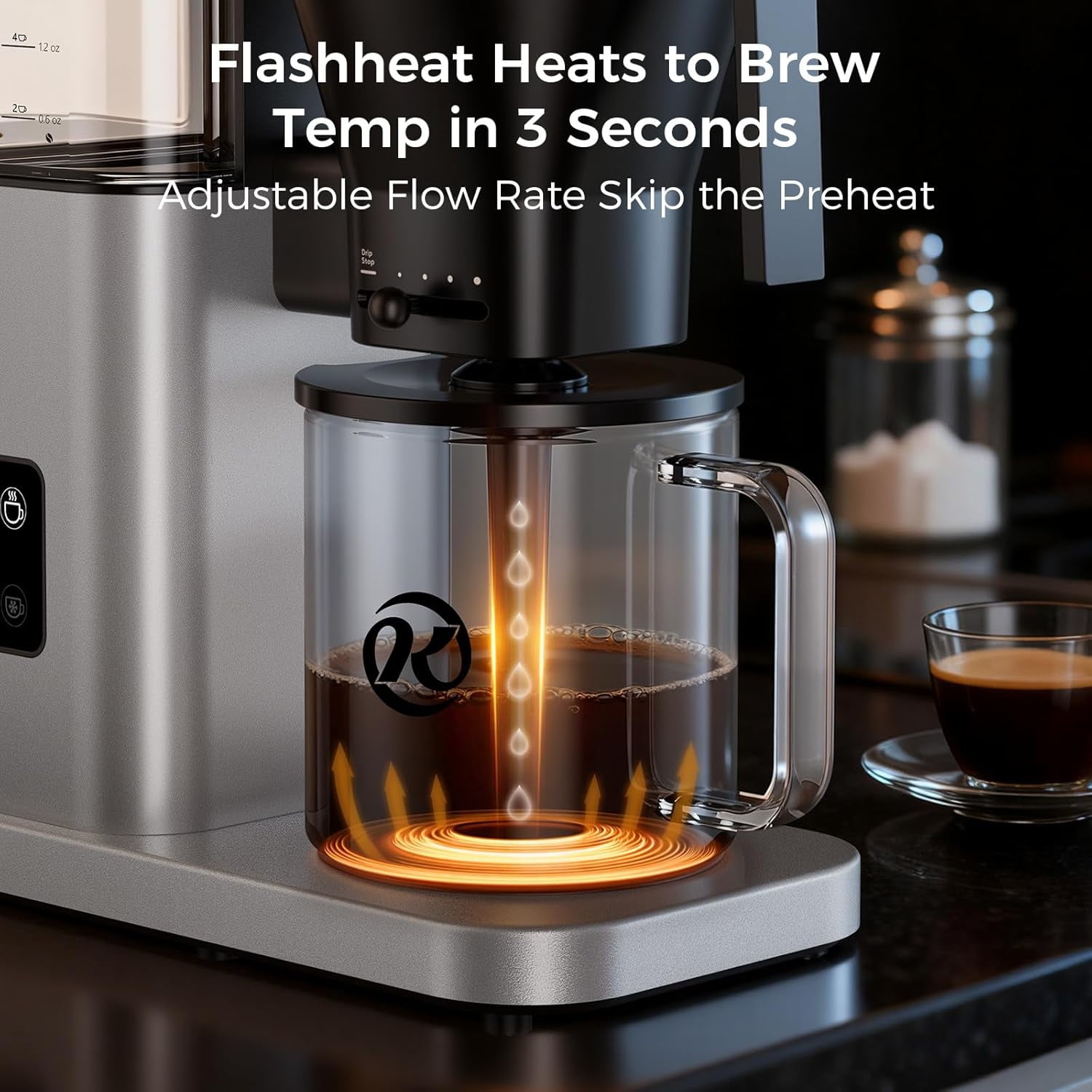 8 Cup Coffee Maker Machine with Pour Over, Cold Brew, 40 Min Keep Warm & Removable Water Tank