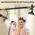 thumbnail image 5 of Dual Shower Head with Original Adjustable Slider, High Pressure Double Shower Head for Two People Rod, 2 Showerhead System for Couples, Renter-Friendly, SPA-Like, Gift for Women Men, Chrome, 5 of 9