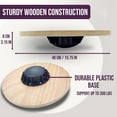 thumbnail image 3 of PRISP Wooden Wobble Balance Board - Round Stability Trainer for Standing Desk, Core Exercises, Ankle Training, Home Gym and Fitness; Wood Balancing Disk, 3 of 7