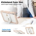 thumbnail image 5 of for iPad (A16)11th /10th Generation 11/10.9 inch 2025/2022 Case, 3in1 Heavy Duty Shockproof Tablet Case with Stand, Shoulder Strap, Cream Rose Gold, 5 of 7