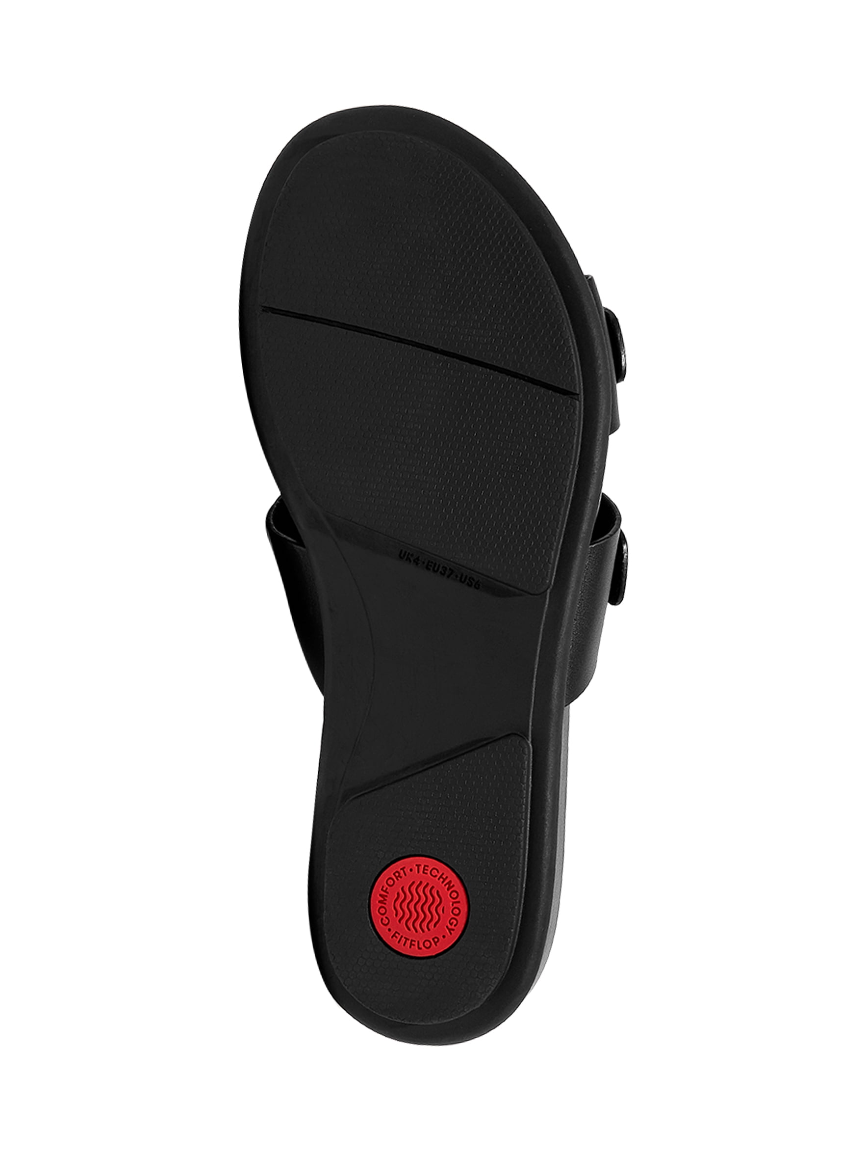 FitFlop Women's Gracie Rubber-Buckle Two-Bar Leather Slides