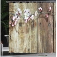 thumbnail image 4 of Ambesonne Rustic Shower Curtain, Blooming Spring Flowers, 69"Wx84"L, Pink Brown, 4 of 5