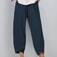 thumbnail image 4 of Pantalones de mujer, pantalones de mujer de nueve puntos, pantalones holgados de nueve puntos, pantalones de nueve puntos con bolsillos, estándares líderes en la industria, 4 of 6