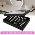 thumbnail image 3 of TSV 100 Slots Ring Storage Box, Jewelry Organizer with Transparent Lid, Earring Display Tray for Women, 3 of 6