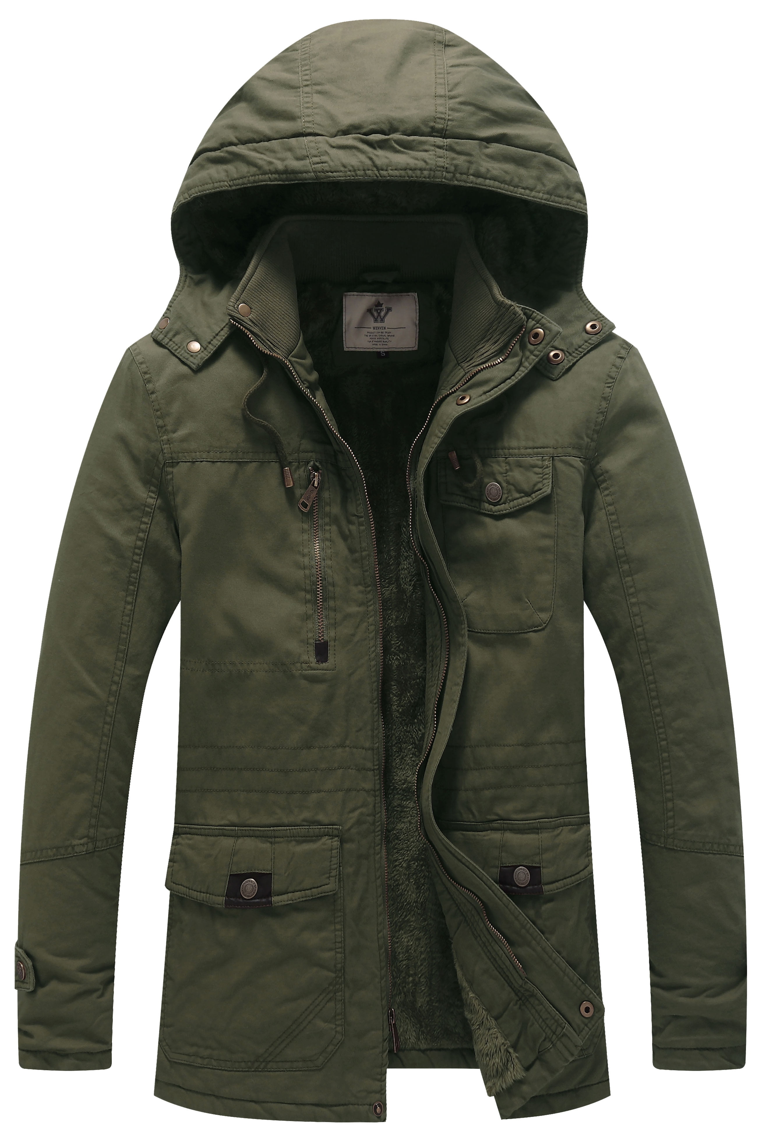 Schaap steenkool Lao WenVen Men's Winter Warm Thickened Cotton Parka Jacket Coat Green XL -  Walmart.com