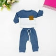 thumbnail image 2 of Otqutp Baby Party Clothes Set Toddler Boy's Long Sleeved Striped Patchwork Pantsuit for 0 To 3 Years Elastic Pants 2PCS Fall Winter Clothes for 0 to 3 Years, 2 of 4
