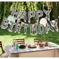 thumbnail image 4 of 16 Inch Silver Happy Birthday Balloons Banner Foil Letters Balloons "Happy Birthday" Alphabet Balloons Birthday Party Supplies, 4 of 4