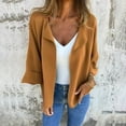 thumbnail image 2 of Breezora Womens Casual Suede Style Cardigan with Lapel Lightweight Spring Autumn Open Front Coat XXXXL Size Coffee, 2 of 5