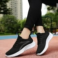 thumbnail image 4 of Women's Textured Sneakers,Breathable Running Shoes,Women's Slip Resistant Shoes,Stripe Design,Black, 4 of 6