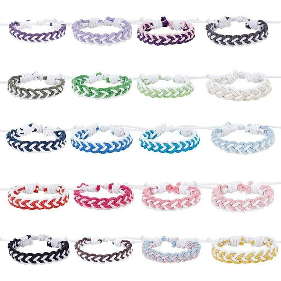 20 PCS Sailor Knot Rope Bracelets for Women Men - Adjustable Wedding Birthday Friendship Gift Set - Handmade Cotton Knot Bracelets colorful