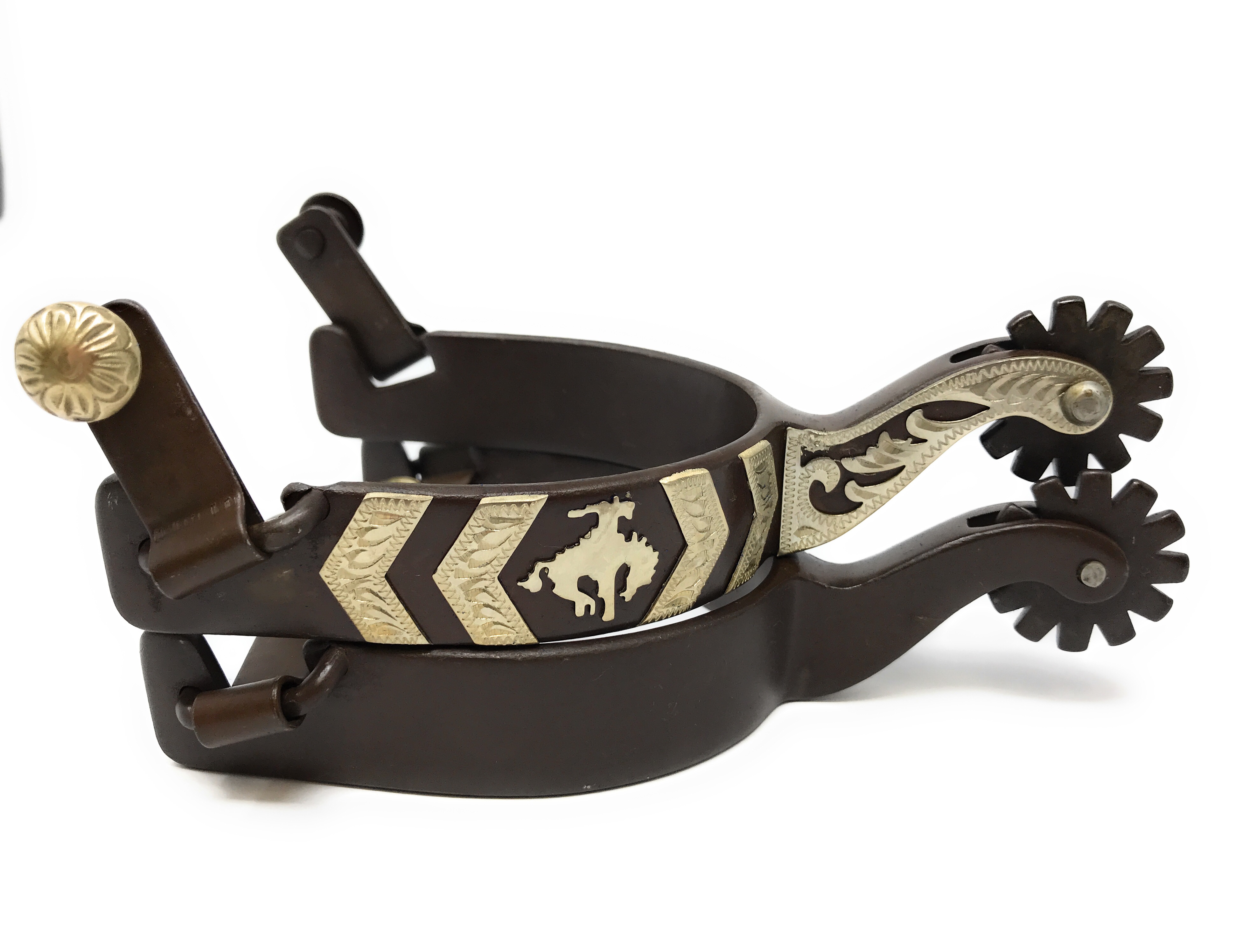 Aj Tack Antique Brown Bronc Rider Spurs Mens