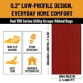 thumbnail image 3 of Ottomanson Non-Slip Hallway Runner Rug 6'6" x 18' Indoor/Outdoor Custom Size Utility Carpet for Garage, Red Ribbed, 3 of 8