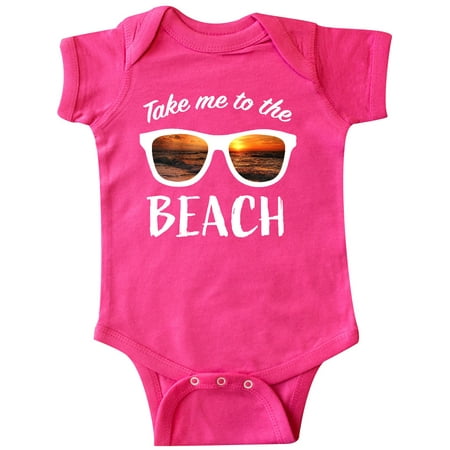 

Inktastic Take me to the Beach Sunglasses with Sunset in Lenses Gift Baby Boy or Baby Girl Bodysuit