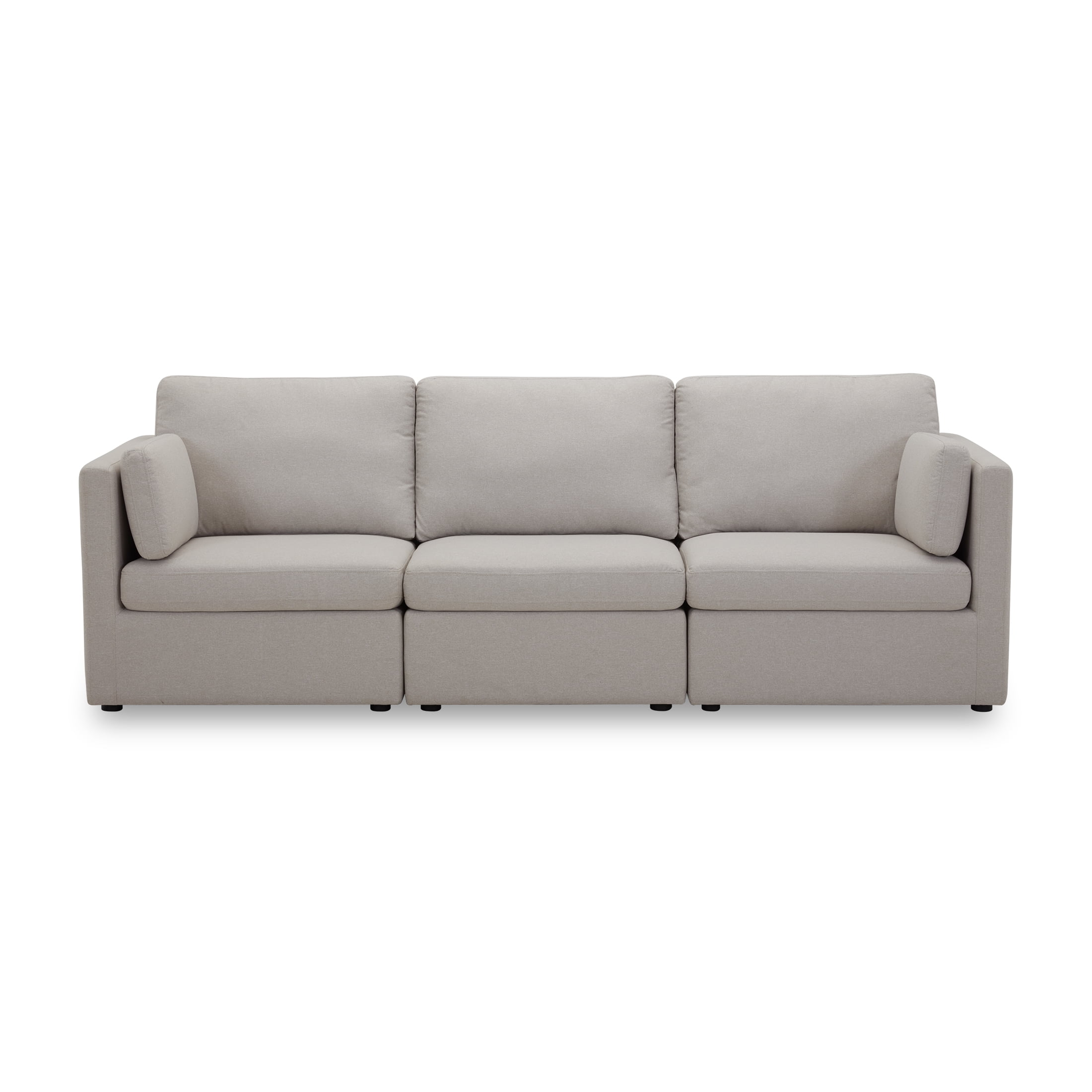 Better Homes & Gardens 100'' Modular Sectional Sofa with Storage Ottoman, White Linen
