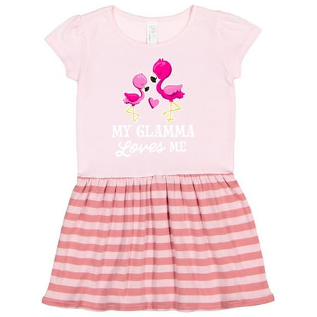 

Inktastic My Glamma Loves me with Two Flamingos Gift Toddler Girl Dress