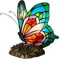 thumbnail image 1 of Lámpara de mesita de noche LED Tiffany Blue Fairy Butterfly Mesita de noche Lámparas de mesa Pantalla de vidrieras Interruptor de encendido y apagado Lámpara de escritorio de oficina en casa, 1 of 5