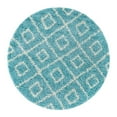 thumbnail image 3 of Unique Loom Trellis Shag Collection Area Rug - Ruth (5' 3" Round Aqua/Ivory), 3 of 9
