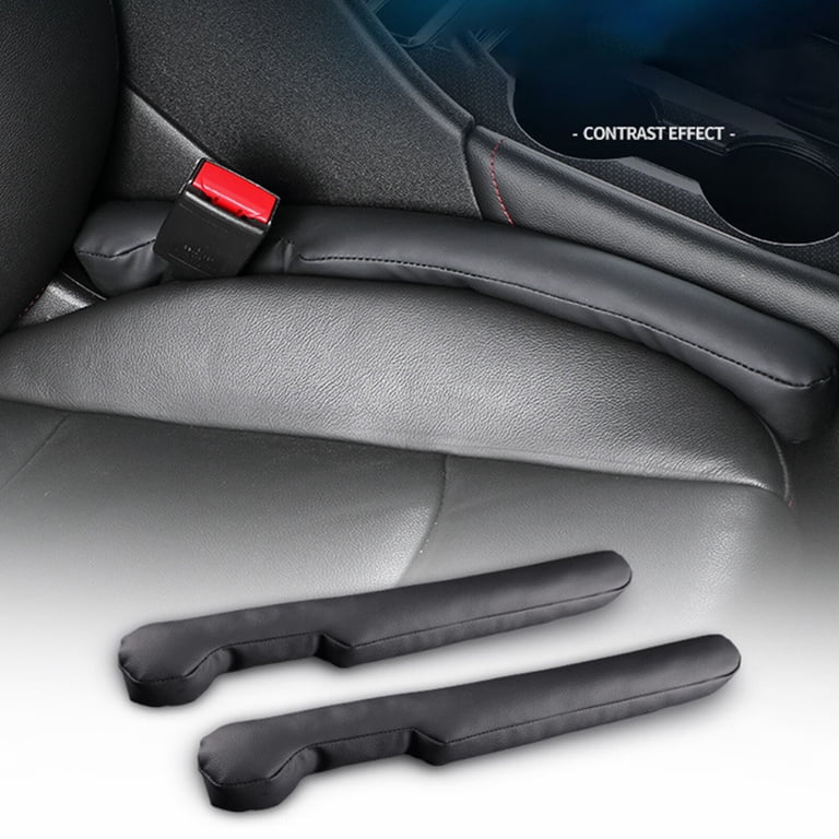 2 Pack Car Seat Gap Filler - PU Leather Crevice Blocker To Prevent Items Falling Between Seats