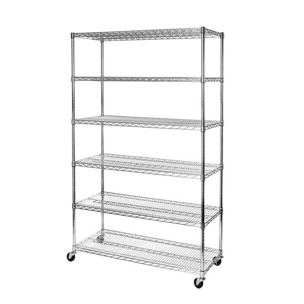 18"D x 48"W x 72"H 6Tier UltraZinc NSF Steel Wire Shelving with Wheels