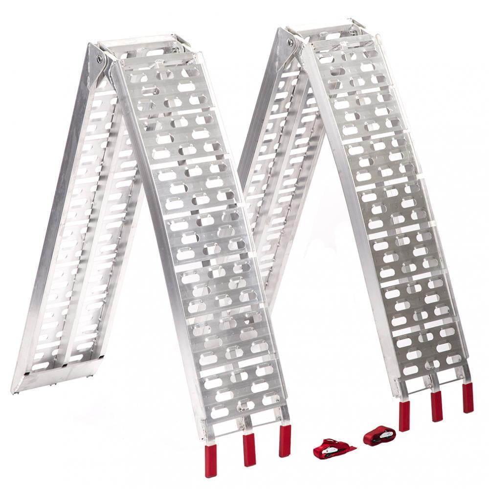 2 Pcs 7.5 Ft Aluminum ATV Truck Loading Ramps,Arched BiFold Ramps Pair