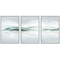 thumbnail image 3 of PixonSign Canvas Print Wall Art Set Abstract Blue and Gray Rolling Hills Geometric Wilderness Illustrations Modern Art Rustic Landscape Pastel for Living Room, Bedroom, Office - 24"x36"x3 White, 3 of 5