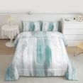 thumbnail image 2 of Homewish Modern Fashion Artwork Queen Comforter Set, Chic Cyan Abstract Ombre Bedding Sets, Teens Adult Women Men Reversible Bedding Comforter Set, Microfiber Bedroom Decor, 3pcs, 2 of 8
