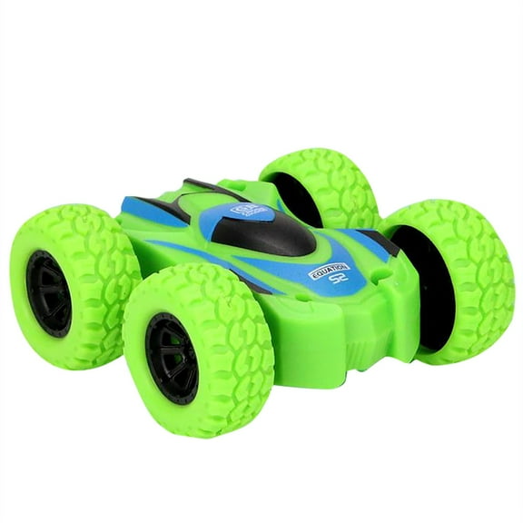 Ke1Clo Monster Truck Toys for Boys (Green), Friction Cars for Toddlers Pull Back Push and Go Friction Powered Toy Cars Flip Stunt Car for Boys Girls Christmas Birthday Gift Inertia Cars