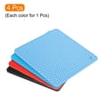 thumbnail image 3 of Uxcell 4pcs Silicone Trivet Mat for Hot Pots and Dishes, Kitchen Hot Pads-Black/Red/Blue/Light Blue, 3 of 5