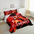 thumbnail image 3 of Manfei Kids Gamepad Controller Bedding Comforter Set,Console Video Gaming Twin Comforter Sets,Red Black Bedding Set For Boys,Luxury Bedroom Decor Reversible,2 Pieces, 3 of 8
