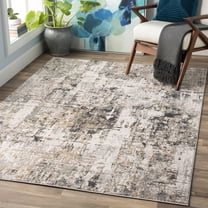 Livabliss Area Rugs for Living Room, 7x9 Quatro Modern Gray Rug, Bedroom Dining Room Home Decor Stain Resistant Carpet (6'7" x 9'6")