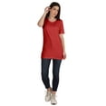 thumbnail image 5 of Inkmeso Plain Basic Tshirt Long Length Tee Short Sleeve Workout Top For Women, 5 of 9