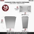 thumbnail image 4 of Rev-A-Shelf Stainless Steel 74 Quart Kitchen Waste Container, 51-70-1SS, 4 of 8