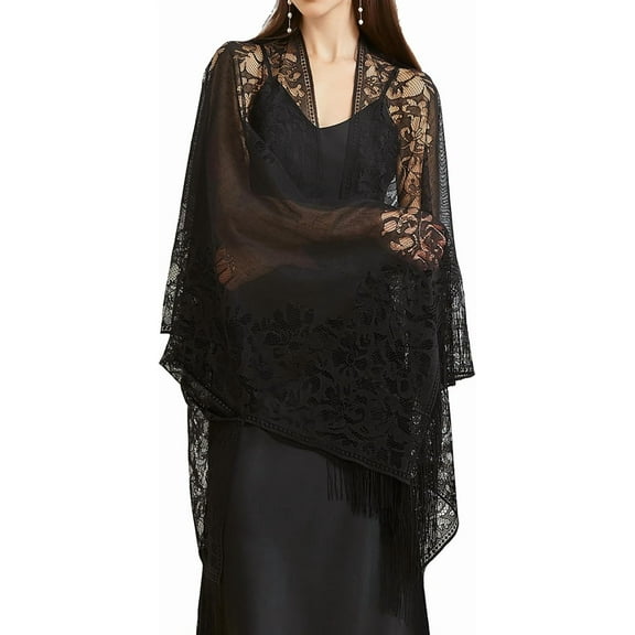 Lace Shawls and Wraps for Women 1920s Pashmina Cape Cardigan for Evening Wedding Gatsby Costume Party